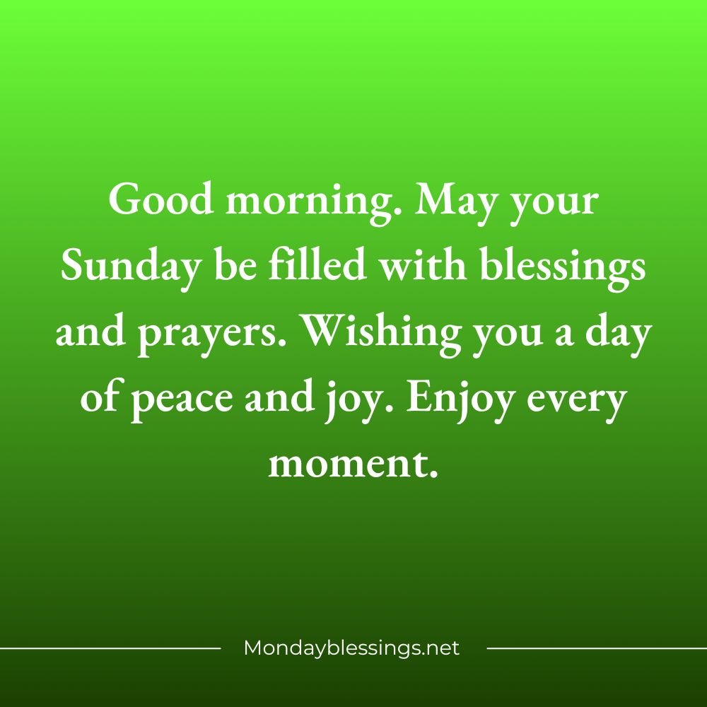 Good Morning Sunday Blessings