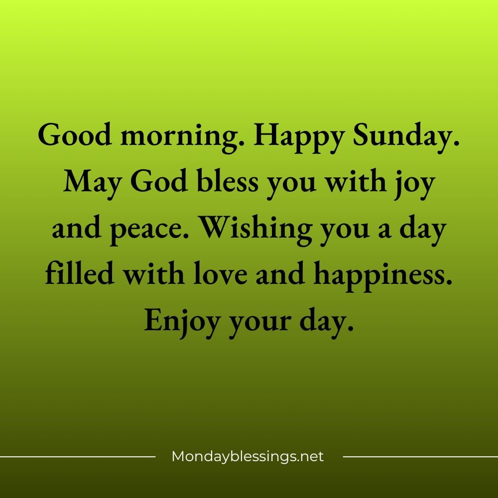 Good Morning Sunday Blessings